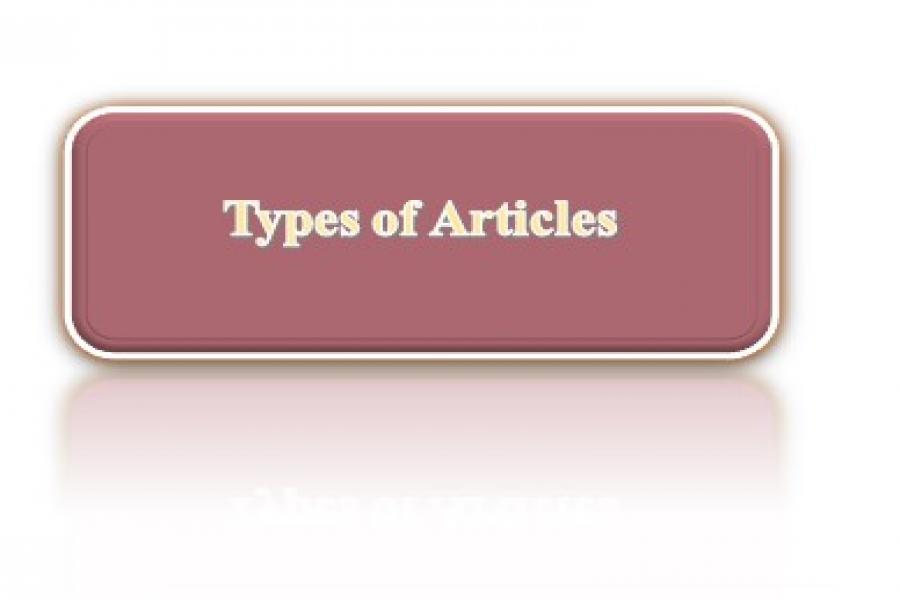 Types of Articles Accepted by the Conference Types of Articles Accepted by the Conference